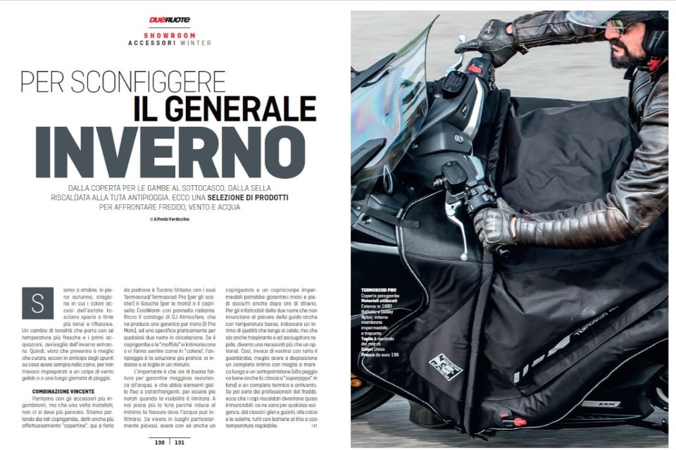 Su Dueruote di novembre: tutte le novità sull'abbigliamento invernale