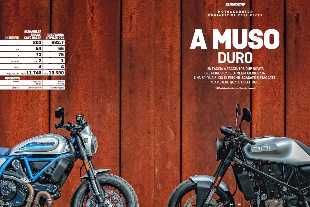 Scrambler Ducati Café Racer e Husqvarna Vitpilen 701: café racer a confronto