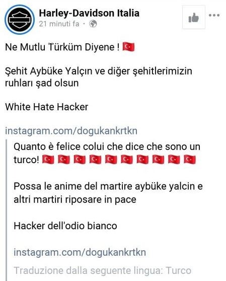 Mamma li turchi! Harley-Davidson attaccata dagli hacker