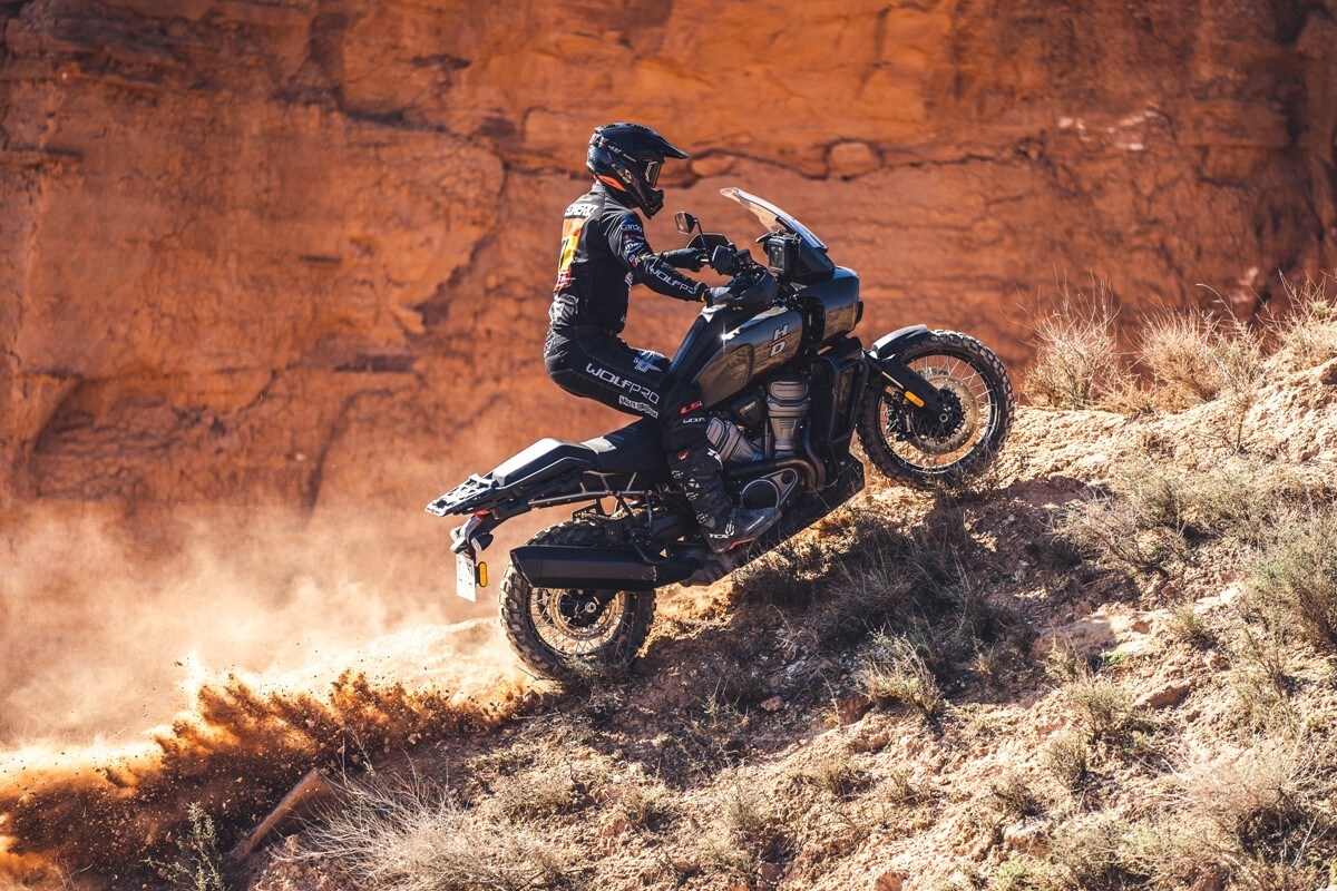 Joan Pedrero alla Baja España Aragón con la H-D Pan America 1250