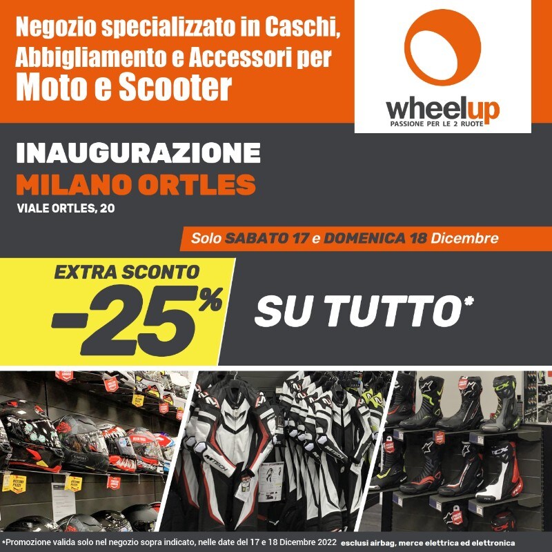 Wheelup: nuova apertura a Milano, la 44a in Italia