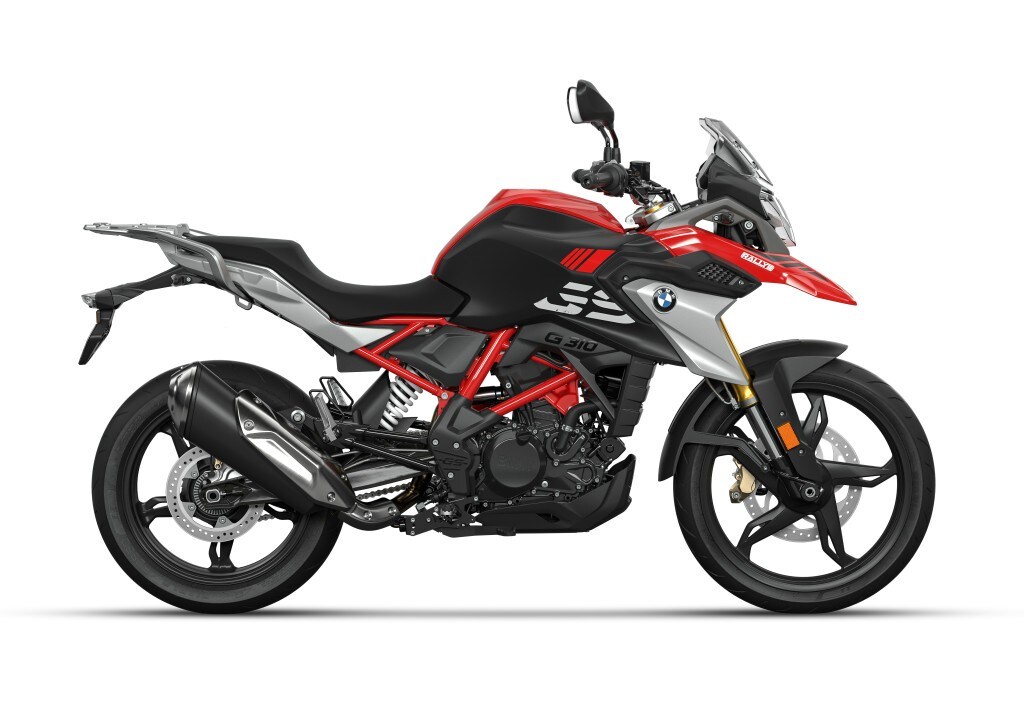 <div class='descrGalleryTitle'>BMW G 310 GS</div><div class='descrGalleryText'><p><b>Versione Rallye:</b> nuovo colore Racingred uni. Kalamata-darkgold metallizzato non più disponibile.&nbsp;</p>
</div>