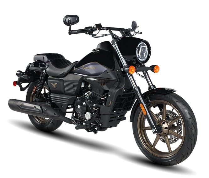 <div class='descrGalleryTitle'>RENEGADE FREEDOM</div><div class='descrGalleryText'><p>Ancora un diverso allestimento sulla medesima piattaforma meccanica Renegade, ancora disponibile nelle cilindrate di 125 e 300 cc. La <b>Freedom</b> si differenzia dalle sorelle per un aspetto più sportivo e aggressivo, con <b>specchietti bar-end</b> e un diverso gruppo ottico anteriore, sempre rotondo. Prezzi di <b>3.999 e 4.999 euro</b>.</p>
</div>