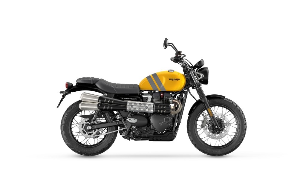 <div class='descrGalleryTitle'>TRIUMPH SCRAMBLER 900</div><div class='descrGalleryText'><p>- &nbsp;Cosmic Yellow &amp; Graphite&nbsp;<b>NUOVA</b></p>
<p>- &nbsp;Matt Khaki</p>
<p>- &nbsp;Jet Black</p>
</div>