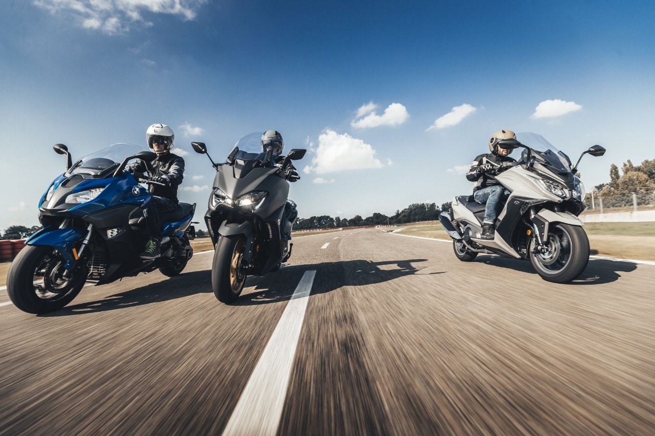 BMW C 650 Sport, Kymco AK 550, Yamaha TMAX 560 Tech Max: over the TOP!