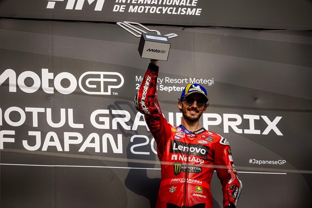 Doppia festa Ducati a Motegi: vince Bagnaia, Marquez secondo è campione del mondo