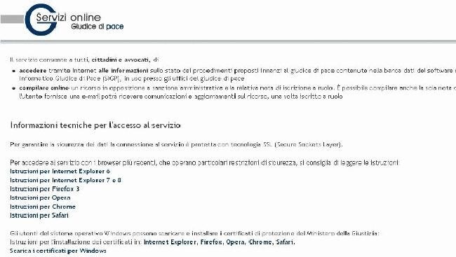 Ricorsi online per i giudici di pace