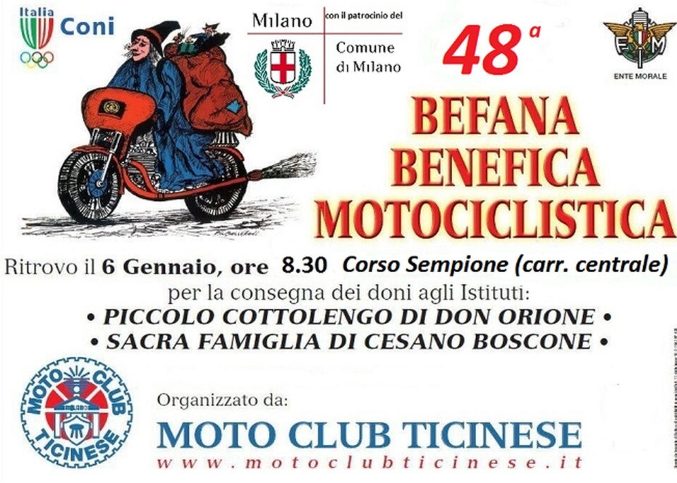 A Milano la Befana arriva in moto!