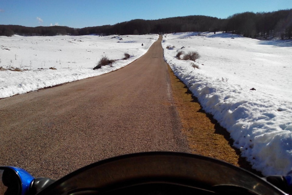 In moto sulla neve!