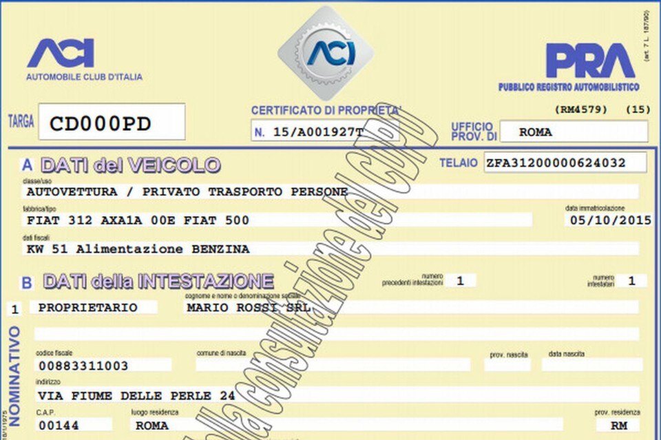 Il Certificato di Proprietà ora è digitale