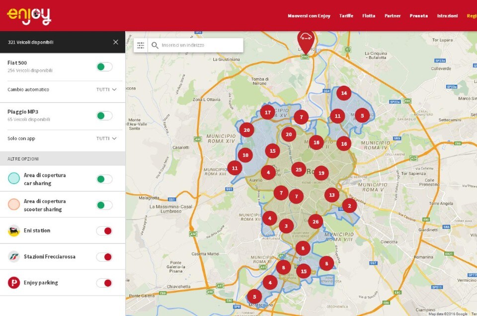 Enjoy porta lo scooter sharing a Roma