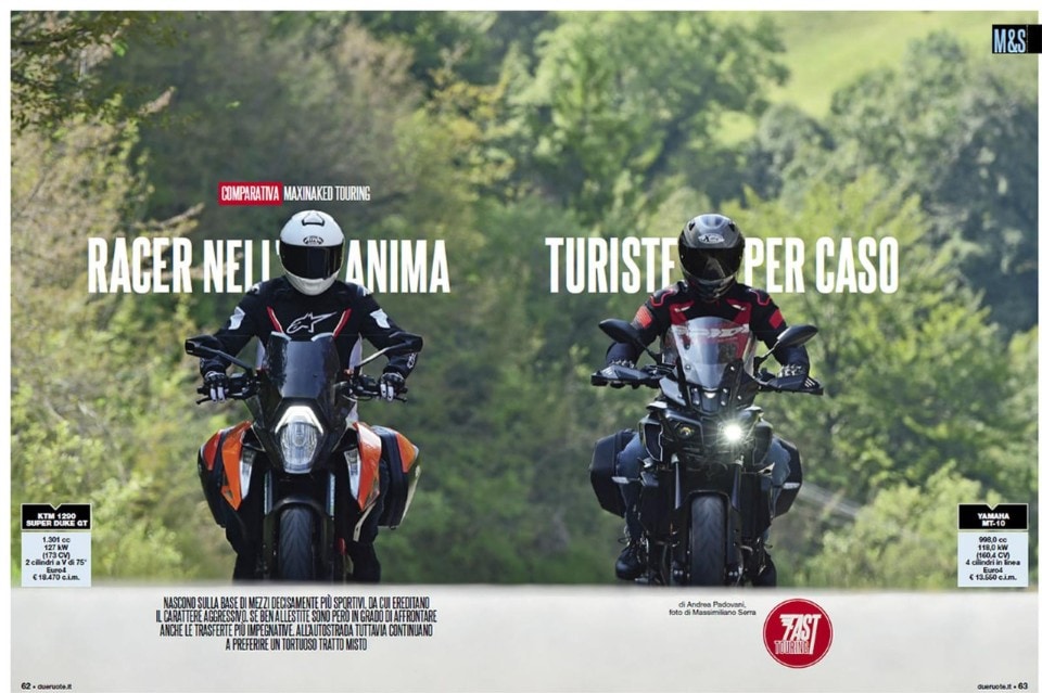 Su Dueruote di Ottobre, la comparativa delle maxinaked touring