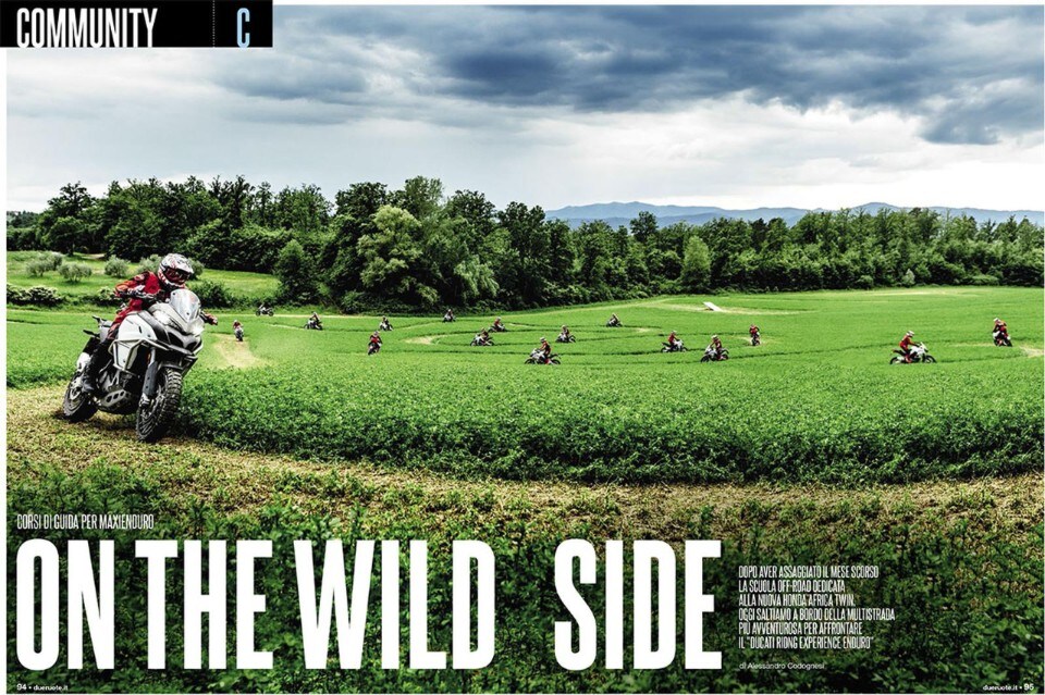 Su Dueruote di Ottobre, i segreti del corso di guida per maxienduro Ducati