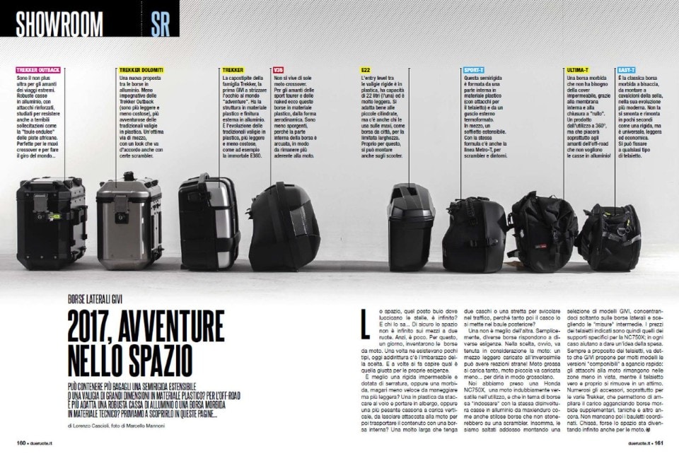 Su Dueruote di Maggio: focus borse da moto