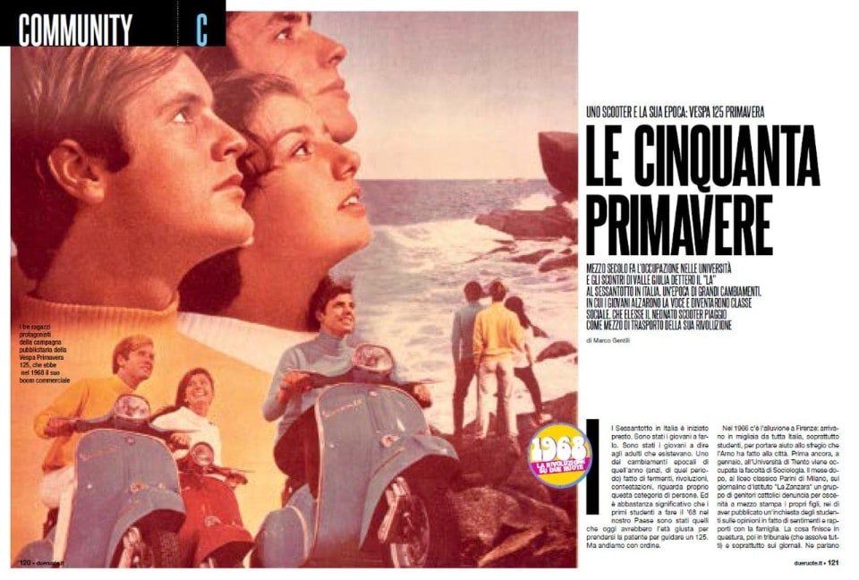 Su Dueruote di aprile: i 50 anni della Vespa 125 Primavera