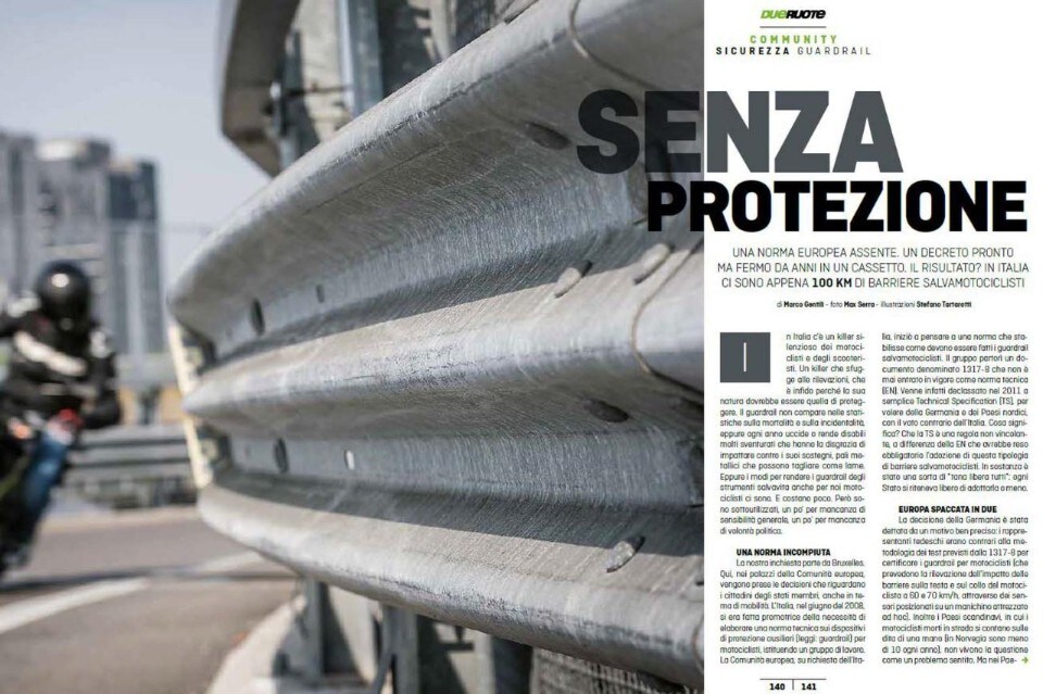 Su Dueruote di giugno: l'inchiesta sui guardrail da moto