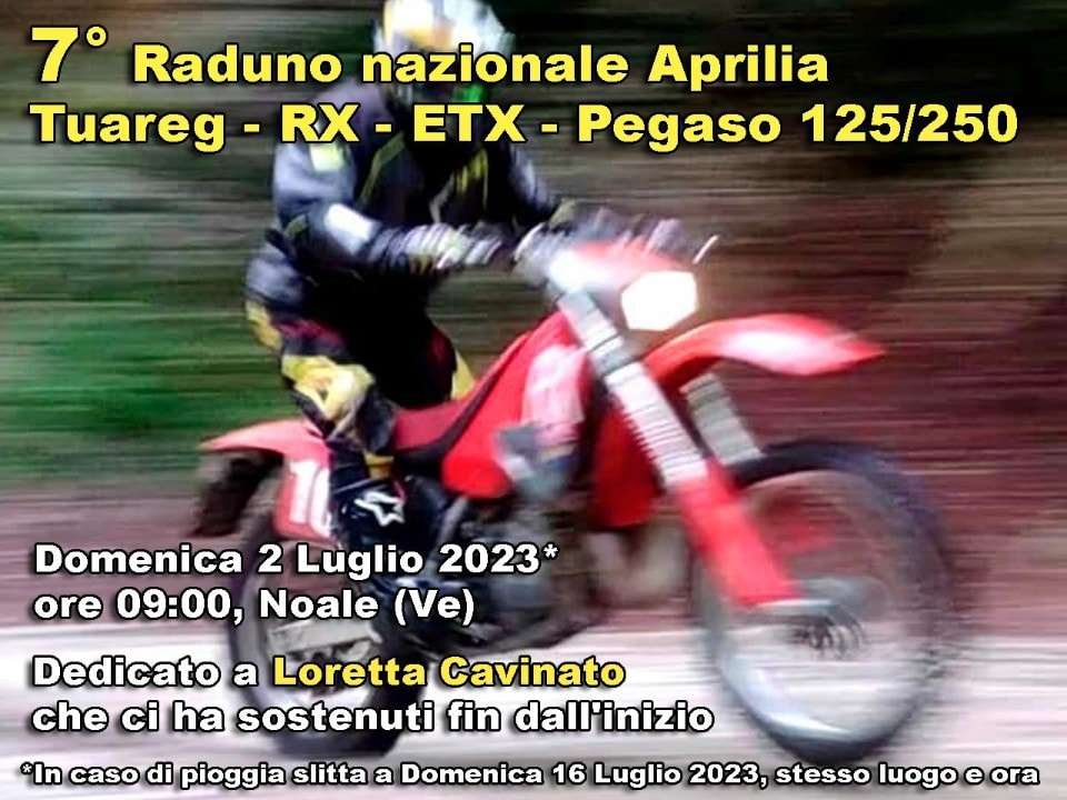 Raduno Aprilia enduro 125 e 250: appuntamento il 2 luglio