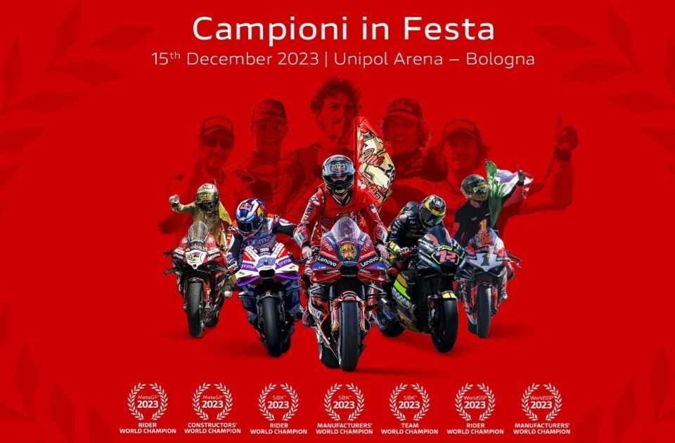 Campioni in Festa: il 15 dicembre Ducati celebra i trionfi sportivi 2023
