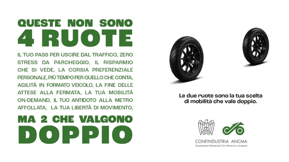 Ancma lancia la campagna "Due ruote che valgono il doppio"