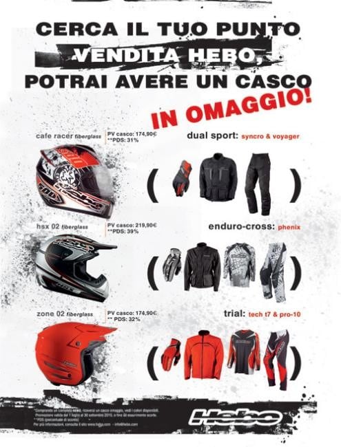 Hebo: casco in omaggio con l'abbigliamento