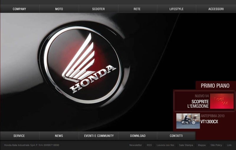 Hondaitalia.com cambia pelle