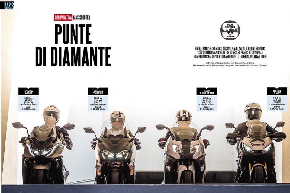 Su Dueruote di Novembre: la comparativa maxiscooter