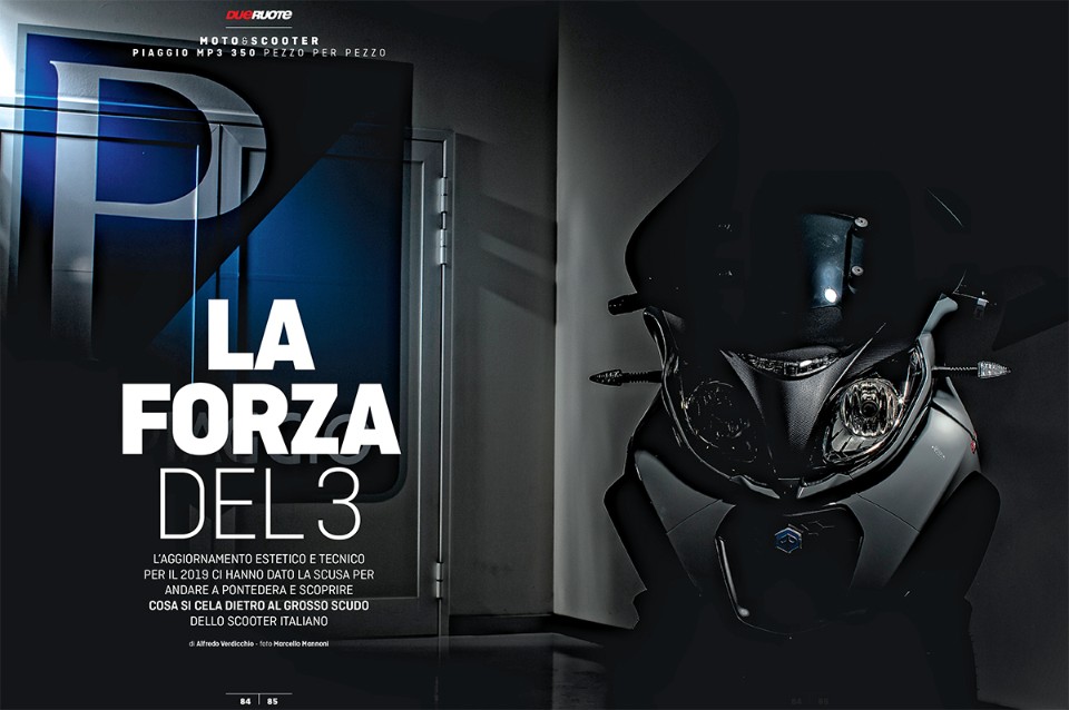 Piaggio MP3, pezzo per pezzo su Dueruote di Gennaio