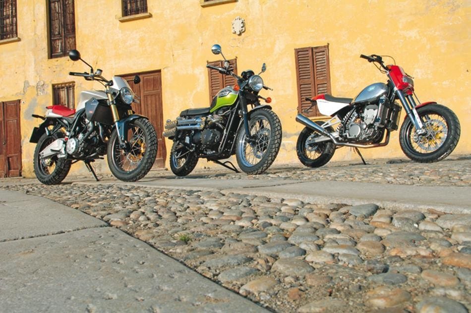 CCM FT35S , Derbi Mulhacén 659 , Triumph Scrambler 