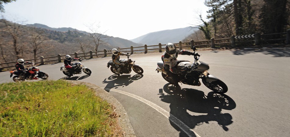 Ducati Monster 696 , KTM 690 Duke , Honda Hornet , Triumph Street Triple R