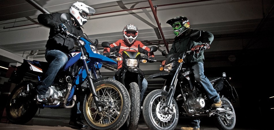 Yamaha WR 125 X, Suzuki DR 125 SM , Kawasaki D-Tracker 125 