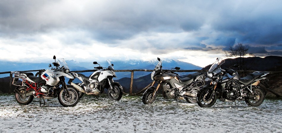 BMW R 1200 GS , Honda CrossTourer ABS, Kawasaki Versys 1000 , Triumph Tiger 1200 Explorer ABS