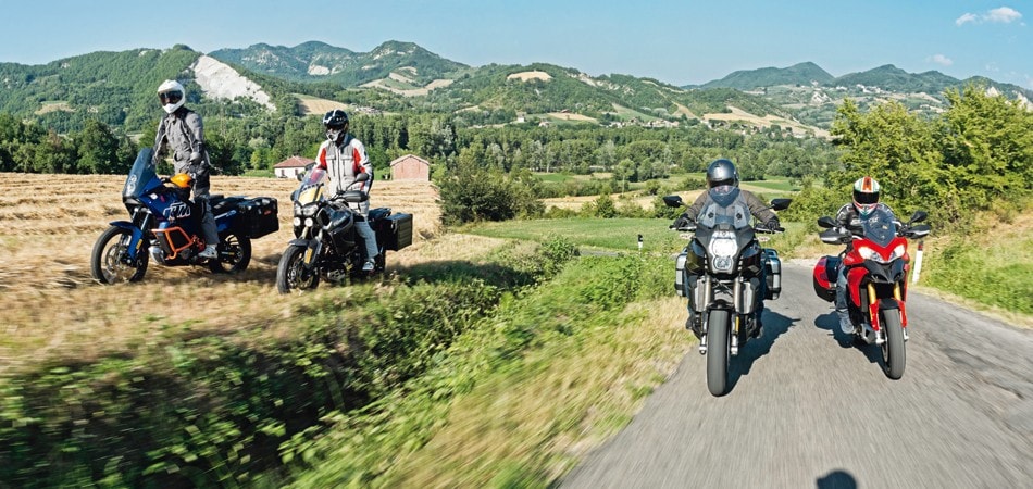 KTM 990 Adventure , Yamaha XT 1200 Z Super Ténéré First Edition, Kawasaki Versys 1000 , Ducati Multistrada 1200 S