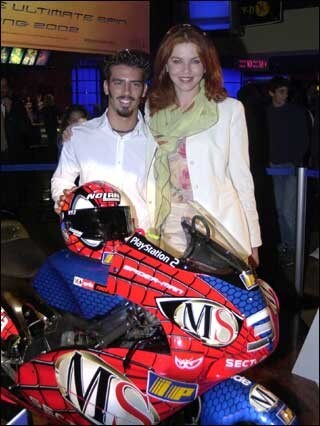 Melandri  alla 'prima' di Spiderman