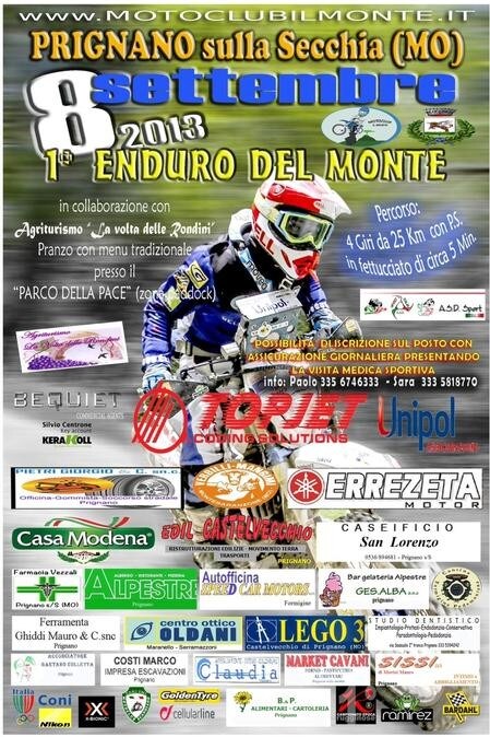 1^ Enduro del Monte. A Prignano sulla Secchia (MO) domenica 8 settembre