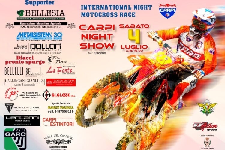 Carpi Night Show 2026: si riaccende il supercross sotto le stelle